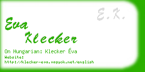 eva klecker business card