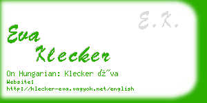 eva klecker business card
